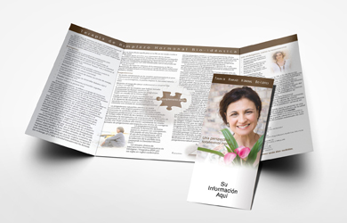 storey marketing spanish bio identical hrt 8 panel brochure